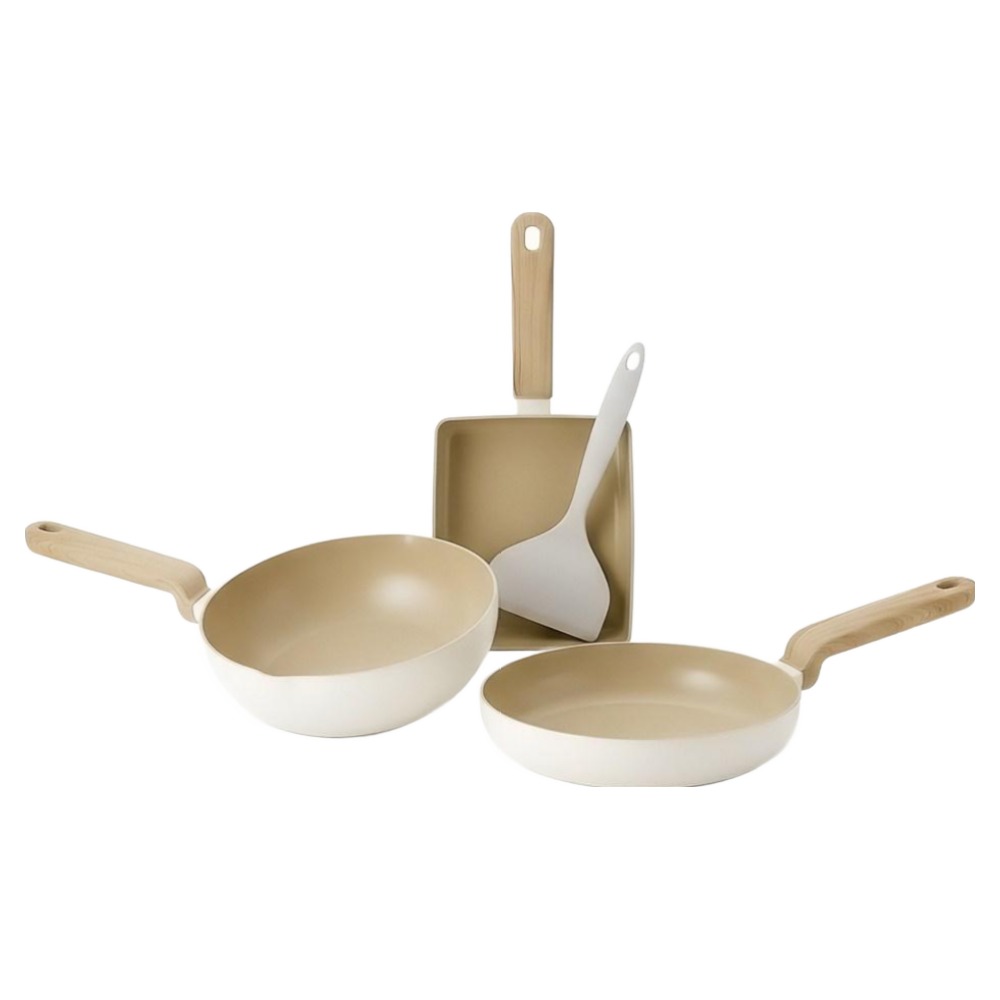 아이제나흐 크레마 우디 세라믹 프라이팬, 1세트, 프라이팬 20cm+궁중팬 20cm+계란말이팬 18cm, 화이트 크림 41,900원