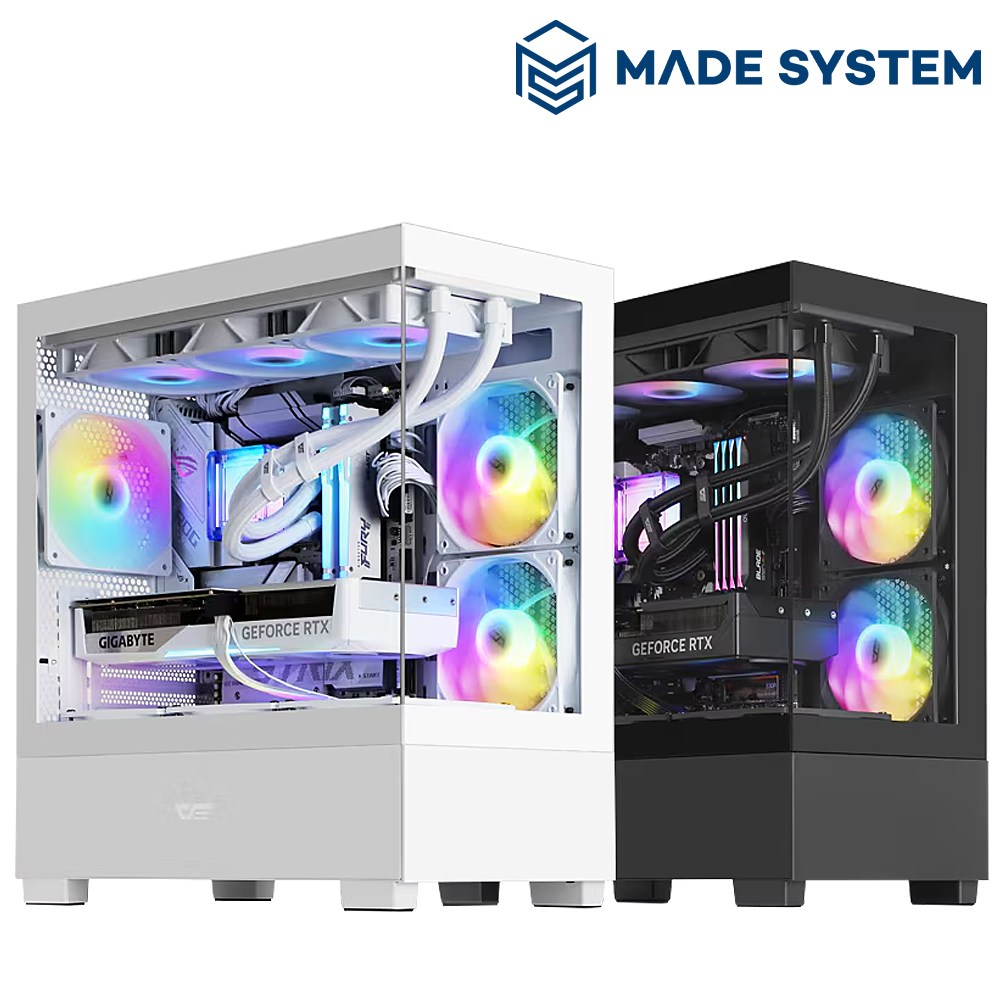 메이드시스템 인텔 게이밍PC 풀세트 조립PC 아이온2 붉은사막 게임용 컴퓨터 본체 롤 오버워치 피파 배그 배틀그라운드 디아블로 데스크탑 고사양PC, 500GB, 16GB, 프리도스, 지포스 RTX 5060, 인텔 코어i5 14400F CI03 화이트 1,533,000원