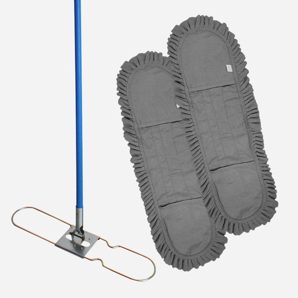 월드크린 극세사 리스킹 물 걸레 60cm 그레이 2p + 판자루 150cm 24,500원