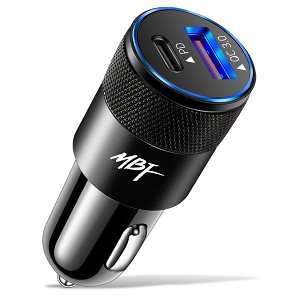 엠비에프 38W C타입 PD & QC 3.0 듀얼 차량용 고속 충전기, MBF-CQC38W, 블랙 5,900원