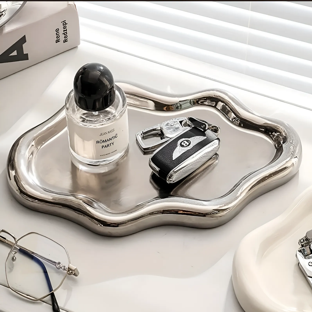 으로마켓 인테리어 곡선형 실버 악세사리 트레이 13,000원