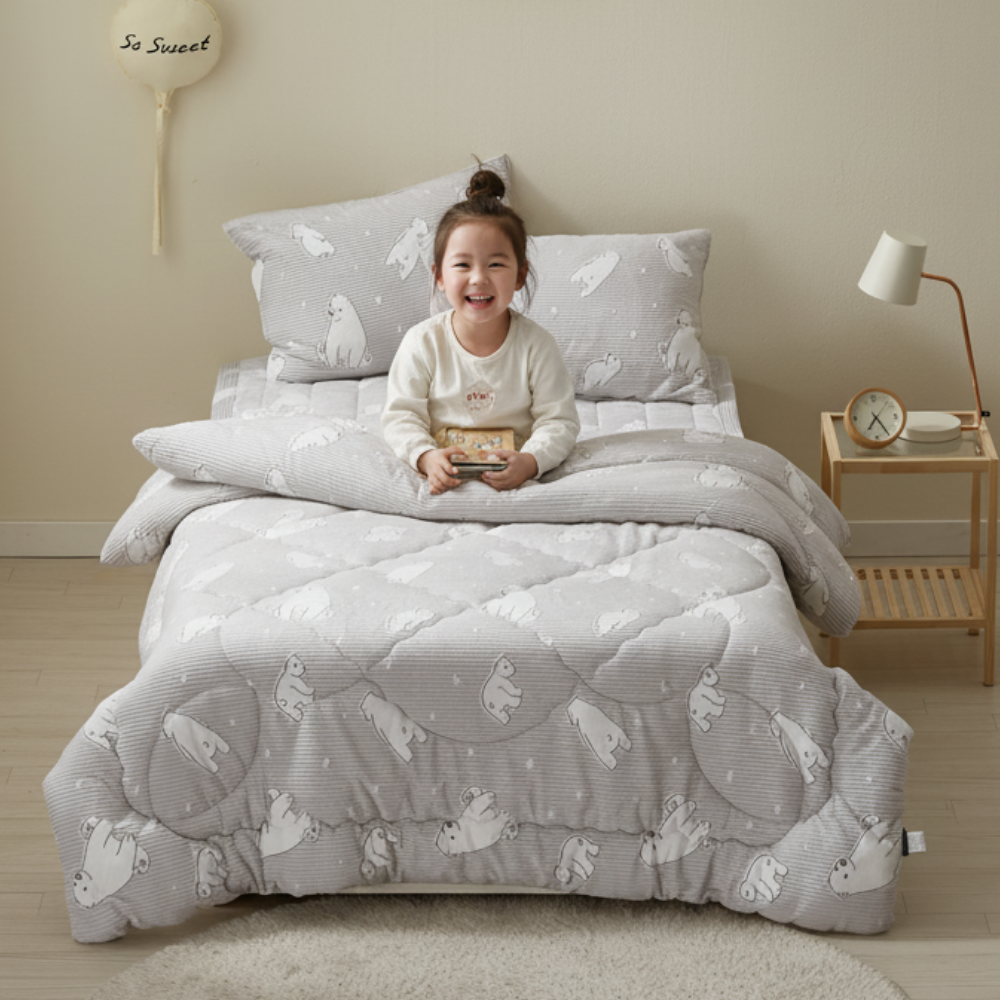 엘피다 국내생산 밍크 극세사 곰돌이 겨울이불 3color. 85,000원