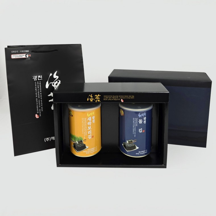 2025 추석선물세트 명품광천김2캔 캔김 선물세트 명절 재래김 돌김 선물용김추천 (고급쇼핑백포함) 21,480원