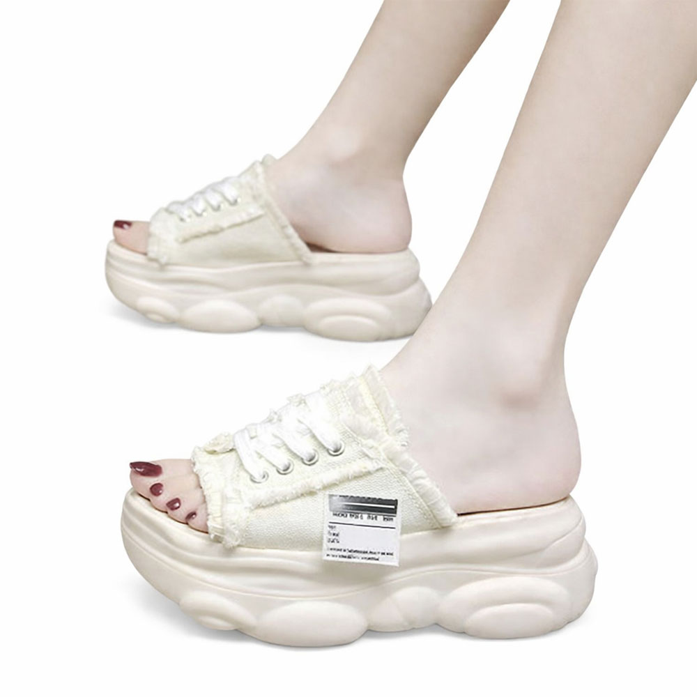 차쿠 푹신한 바닥 발편한 여성 통굽 사무실 키높이 7cm 굽 3가지 색상 슬리퍼 33,800원