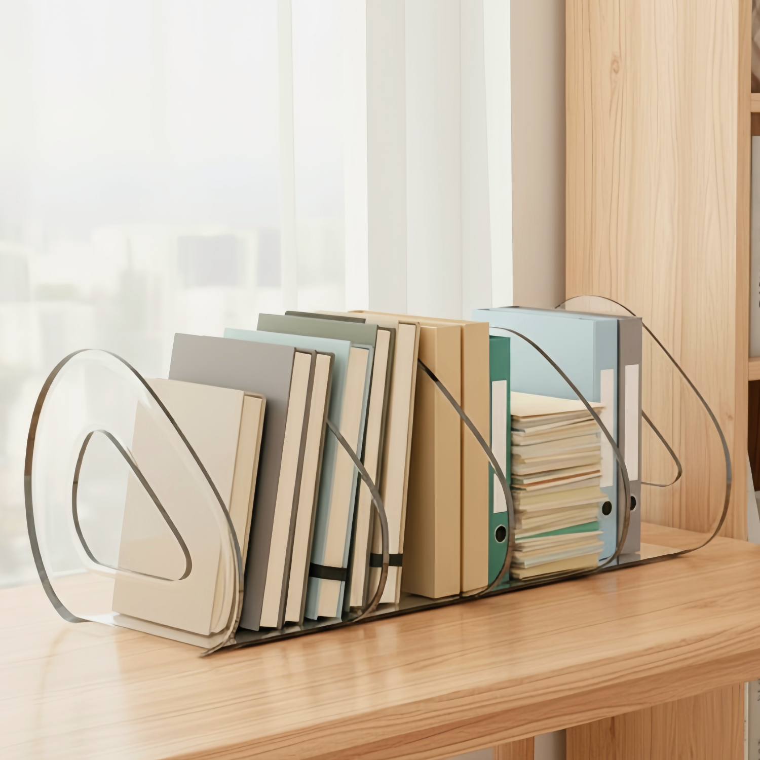 융풍 책꽂이 북엔드 책상 칸막이 아크릴거치대 책꽂이정리함 책 지지대, 투명색 33,680원