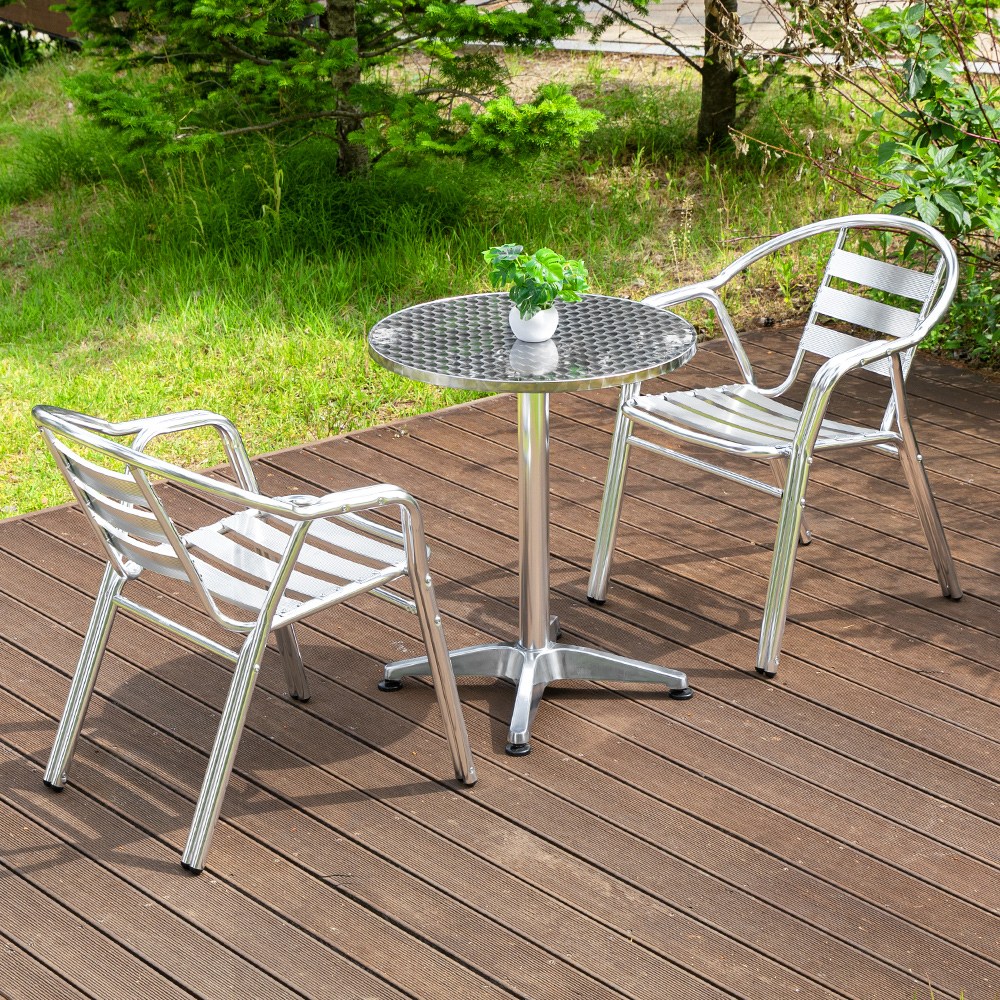 서클 알루미늄 600원형 53번 야외 2인 테이블 세트, 실버 169,700원
