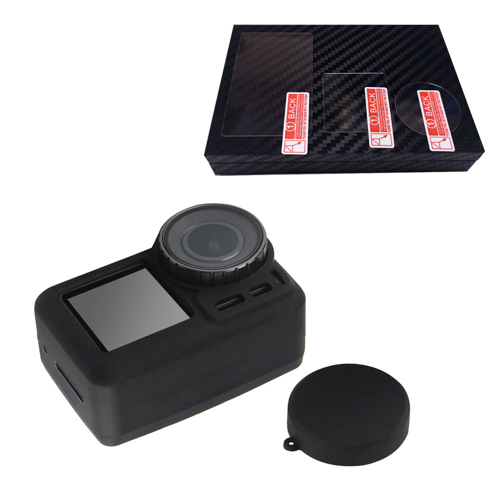 Zoom-AI DJI 오즈모 액션 전용 보호 커버 세트 실리콘 케이스 렌즈 캡 강화유리 필름, 1세트, 오즈모 액션 보호 커버 세트 17,500원