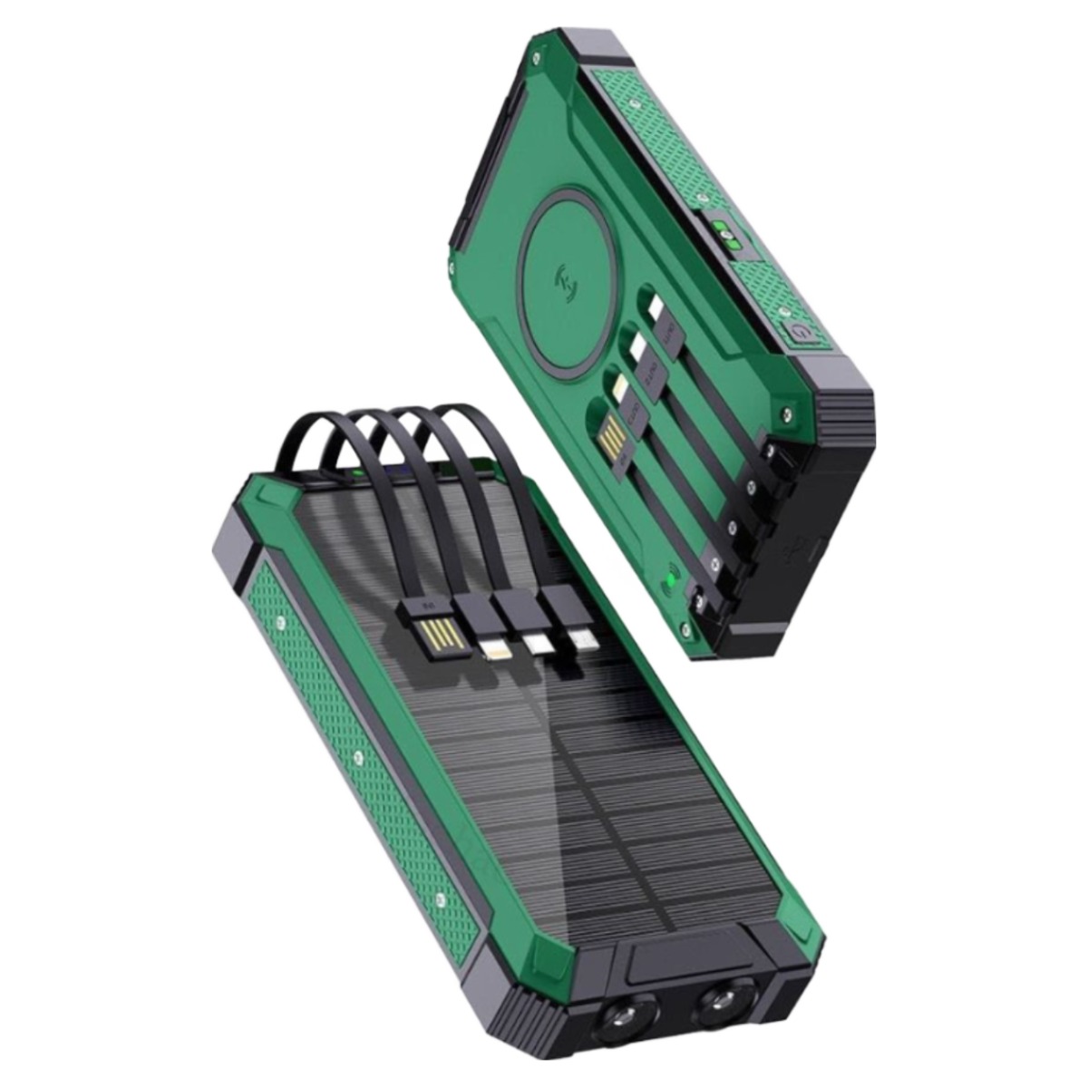 Mochae 태양광 보조배터리 휴대용 태양광 충전기 접이식 태양광 패널 고속충전 멀티 케이블 일체형 20000mAh, 그린, 1개 49,500원