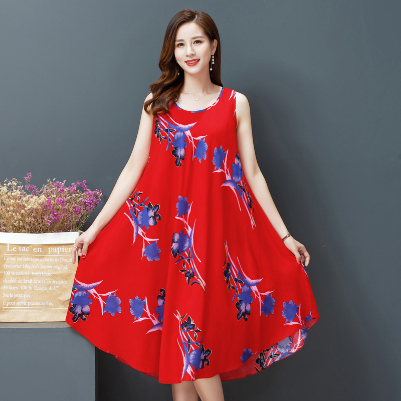 시원한 여름 휴양지 순면 민소매 나시 원피스 9,900원