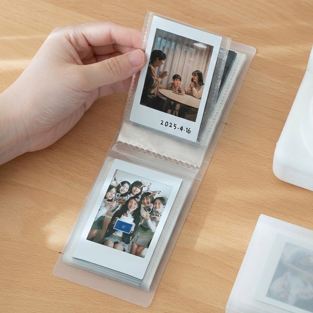 NIVORY 1칸 40매 추억 포토앨범 인생 사진첩 네컷 폴라로이드 카드 바인더 스티커사진 연예인 포토카드 명함집, 40매, 화이트 2,200원