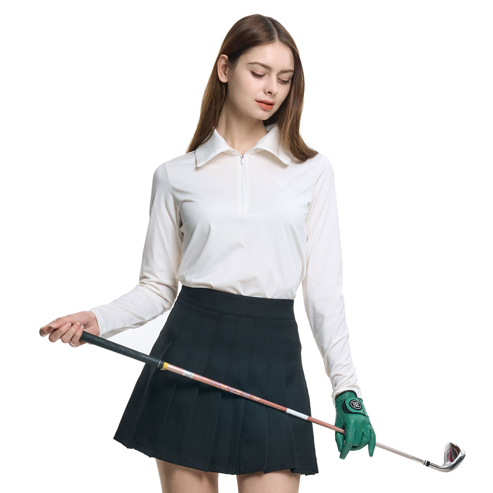 <투엘라> 여성 봄 여름 하이넥 집업 긴팔티 / 집업 카라 옆트임 포인트 아웃도어 골프 스포츠 하이넥 집업 긴팔 티셔츠 25,980원