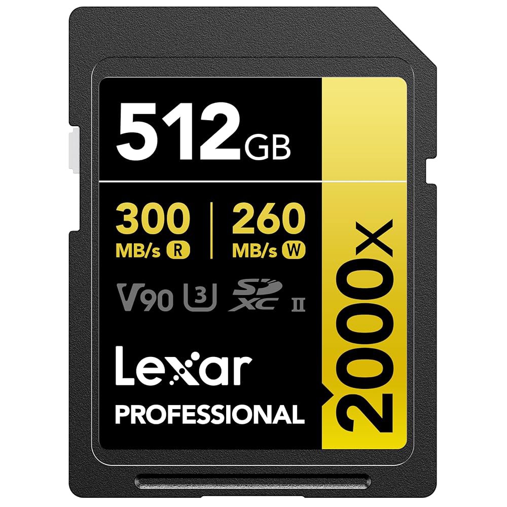 렉사 64GB 프로페셔널 2000배속 SD 카드 UHSII C10 U3 V90 풀 HD 8K 최대 300MBs 읽기 속도 SDXC 메모리 DSLR용 시네마 퀄리티 비디오 카메라 737,500원