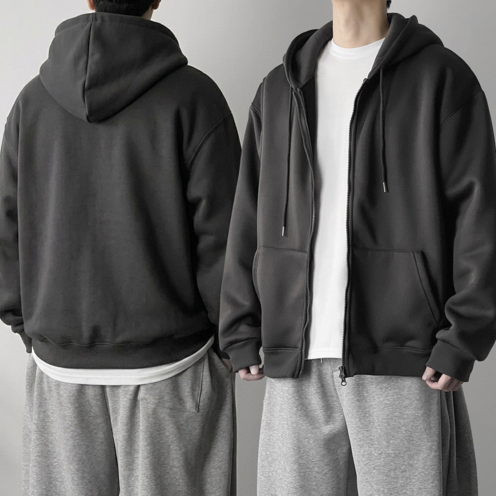 오프앤 남자 무지 투웨이 오버핏 후드 집업 19,930원