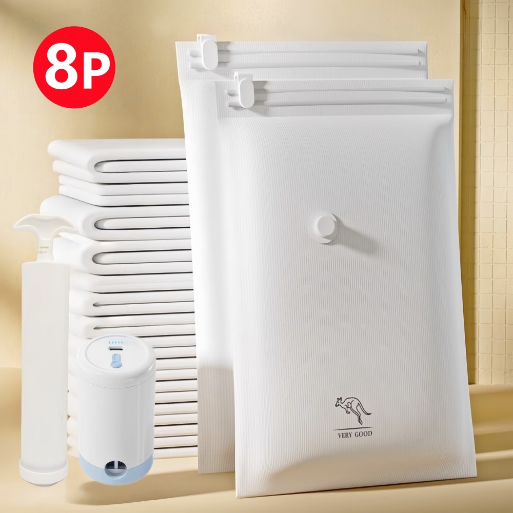 이불 의류 압축팩 세트 전동 진공기 포함 이동 간편 정리, 1세트, 8개입 69,700원