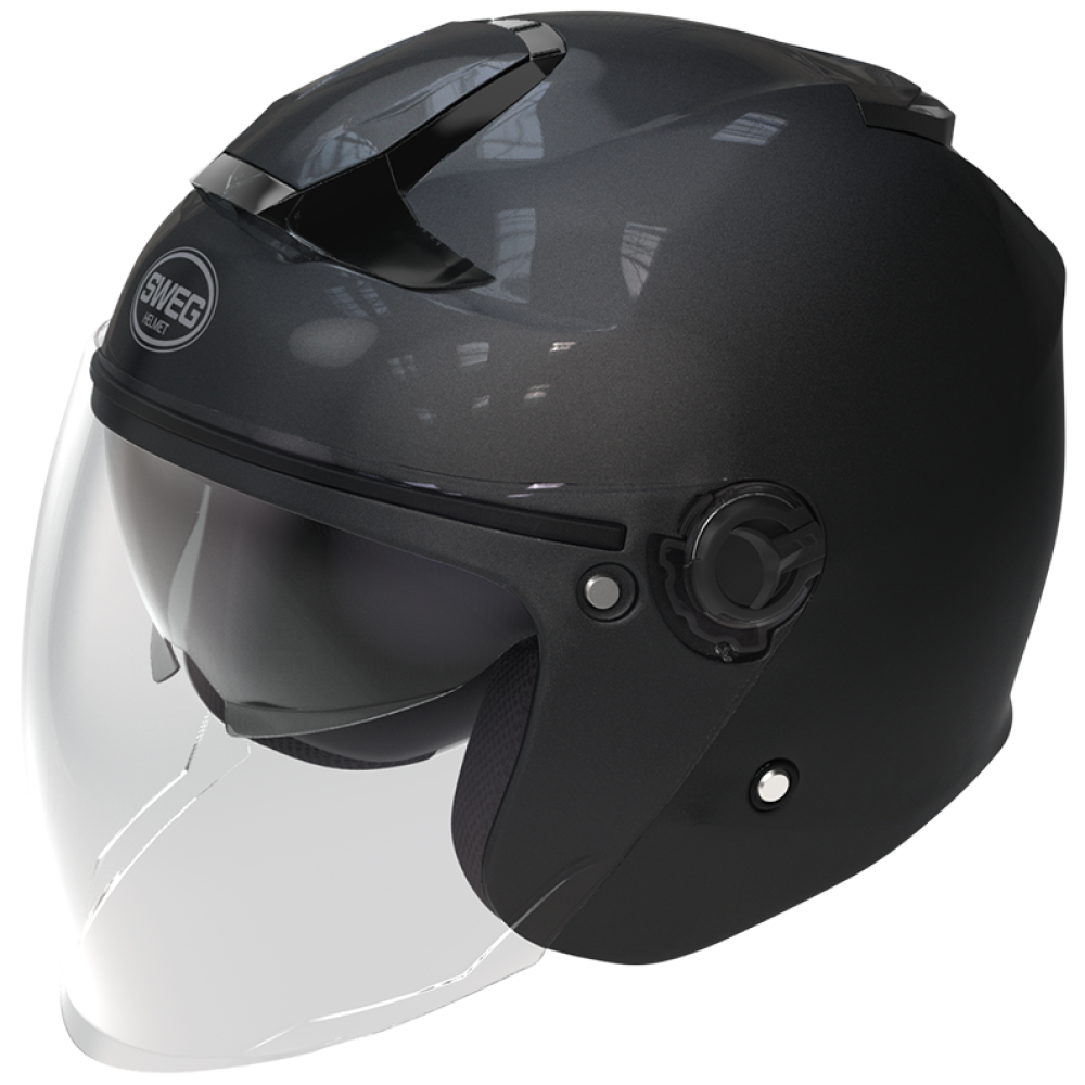 스웨그RS10 오토바이 헬멧 스쿠터 가벼운 오픈페이스 소두핏 초경량 바이크헬멧 1050g, 유광펄블랙 69,000원