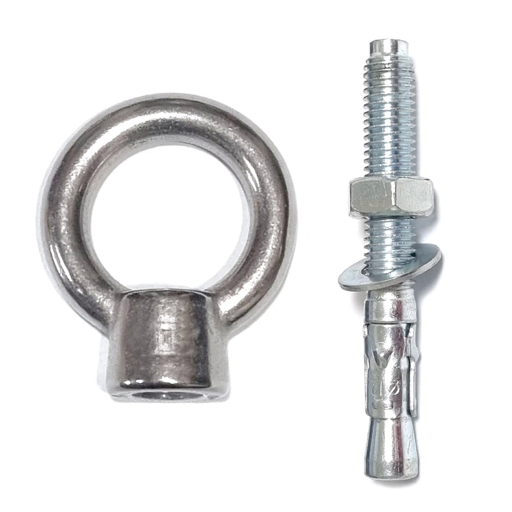 SUS304 고강도 스텐 아이너트 + 철 웨지앙카 M10 SET(세트) 콘크리트 바닥 벽면 고정 간편한 고리 설치 1,500원