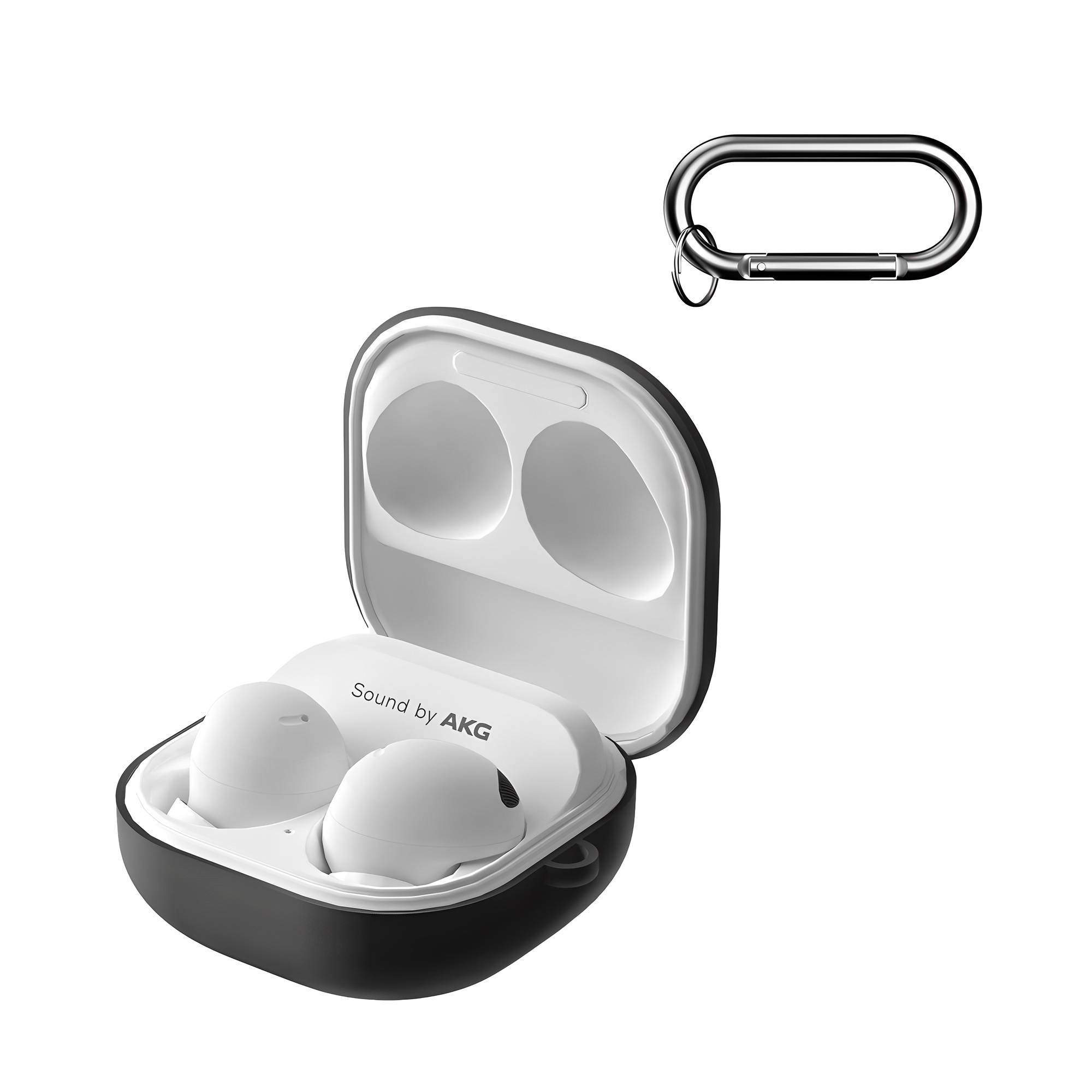 구스페리 실리콘 케이스 + 분실방지 키링 세트, 갤럭시버즈FE / 버즈2프로 / 버즈2 / 버즈프로 / 버즈라이브, 블랙, 1개 5,900원