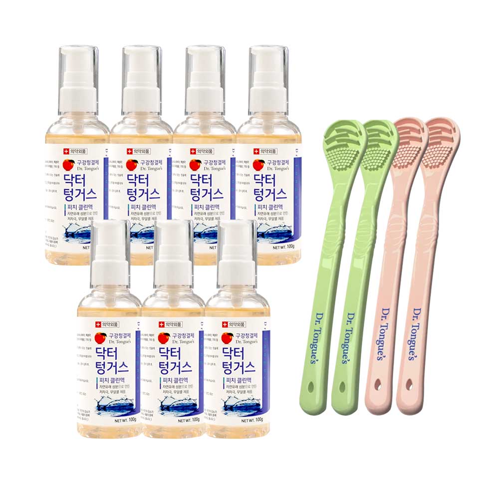 하이쇼핑 닥터텅거스 혀클리너 구강청결제 피치클린액 입냄새 구취 백태 제거, 7통, 100g 49,300원