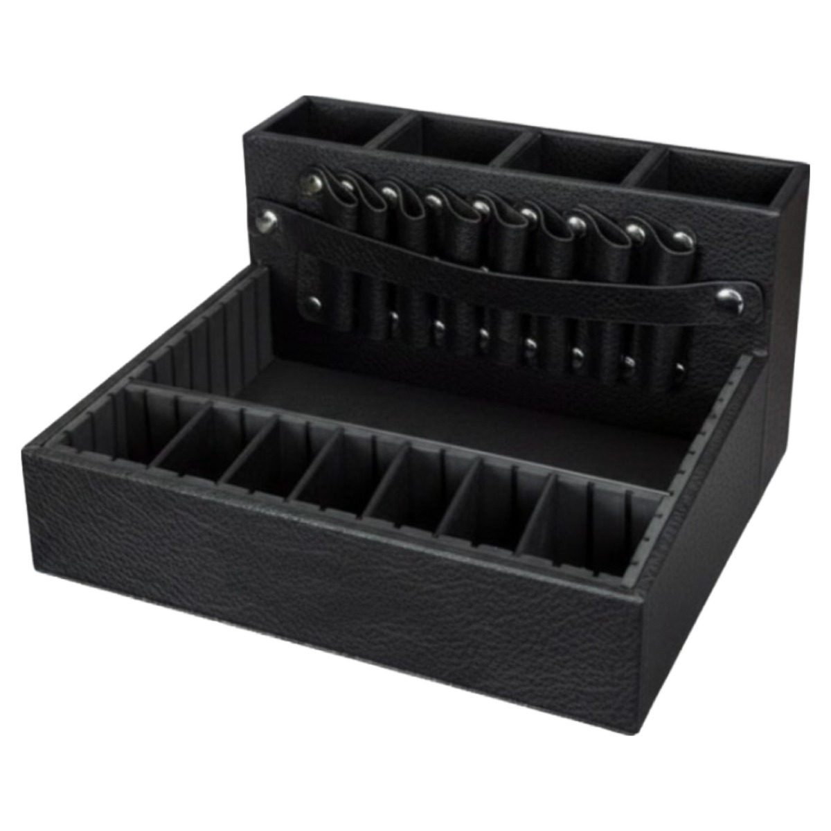 가위 정리함 가죽 바리깡 거치대 가위꽂이 정리대 미용 브러쉬 미용실 바버샵 헤어샵 츄레이 정리, 1개, 블랙 25cm 65,900원