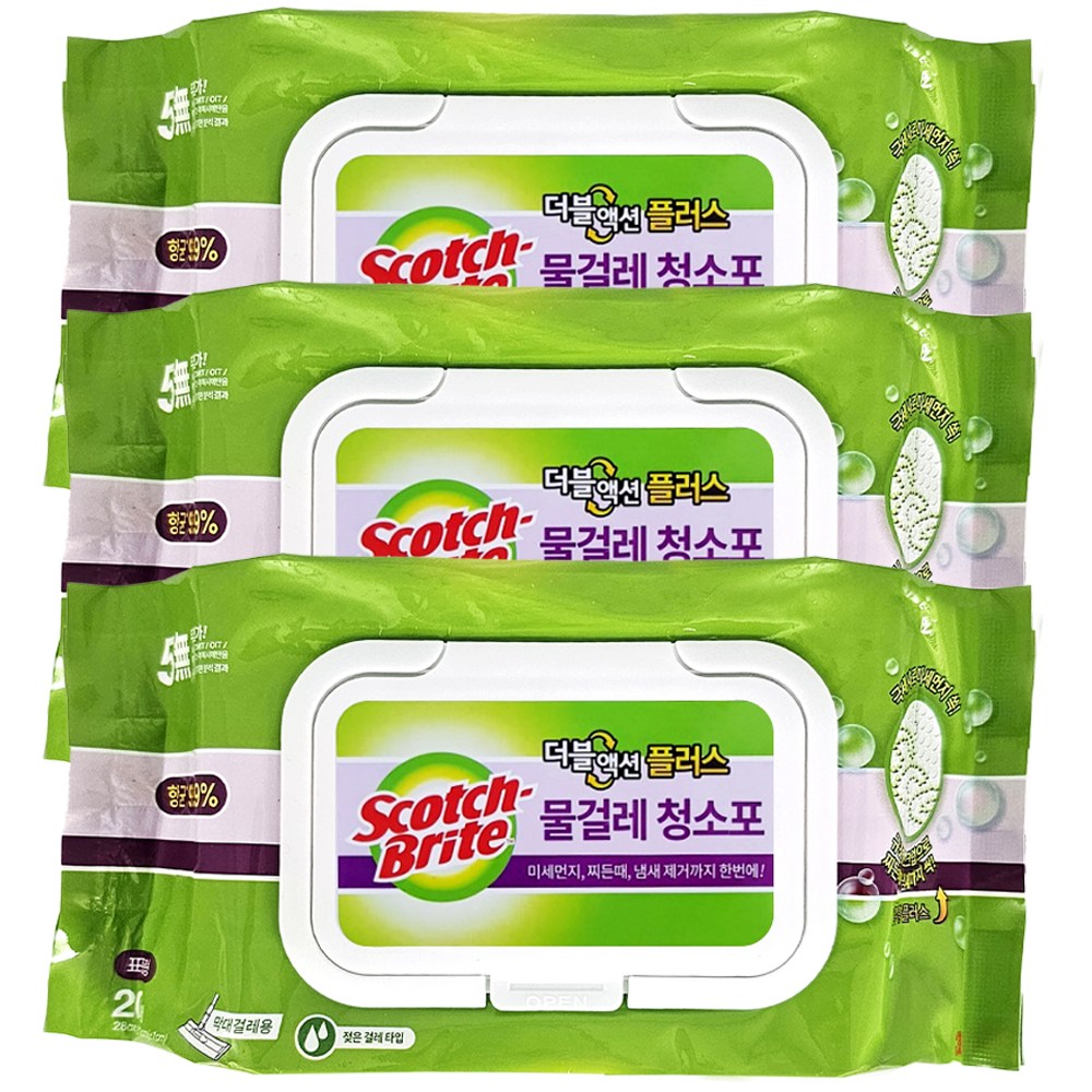 3M 스카치브라이트 찌든때 제거 물걸레 청소포 더블액션 표준형 20매 32,350원