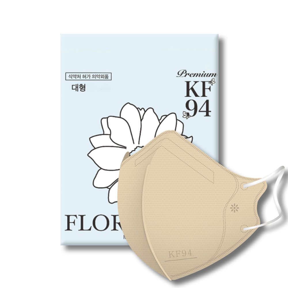 플로라 KF94 국산 새부리형 컬러 마스크, 10매입, 10개, 베이지(대형) 14,900원