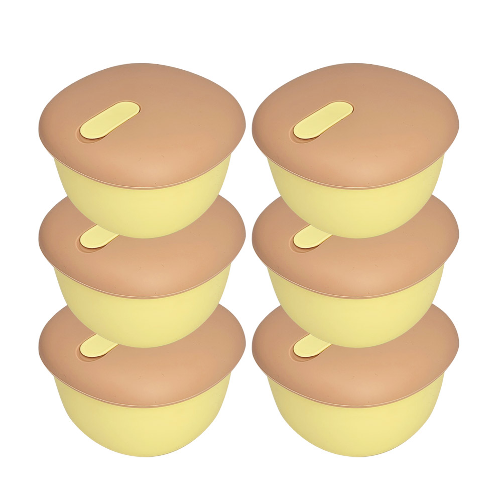 국산 실리콘밥팩 냉동밥보관용기 전자레인지 밀폐 소분용기 350ml, 버터, 6개 42,000원