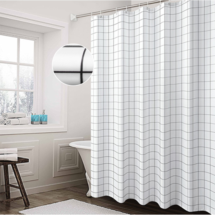 GUNU 고급 직물격자 방수 샤워커튼 160g 150 x 180 cm 격자, 화이트, 1개, 격자 화이트 11,800원