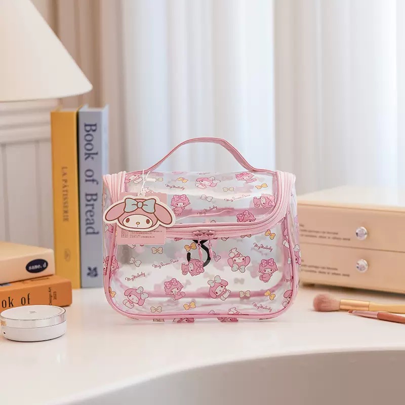 New산리오 헬로키티 투명 대용량 휴대용 화장품 파우치 21.5x16x12cm 13,800원