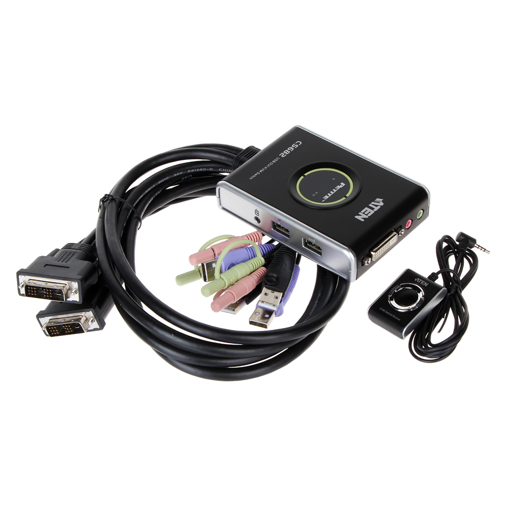 ATEN CS682 2포트 DVI KVM 스위치 USB 케이블 일체형 118,500원