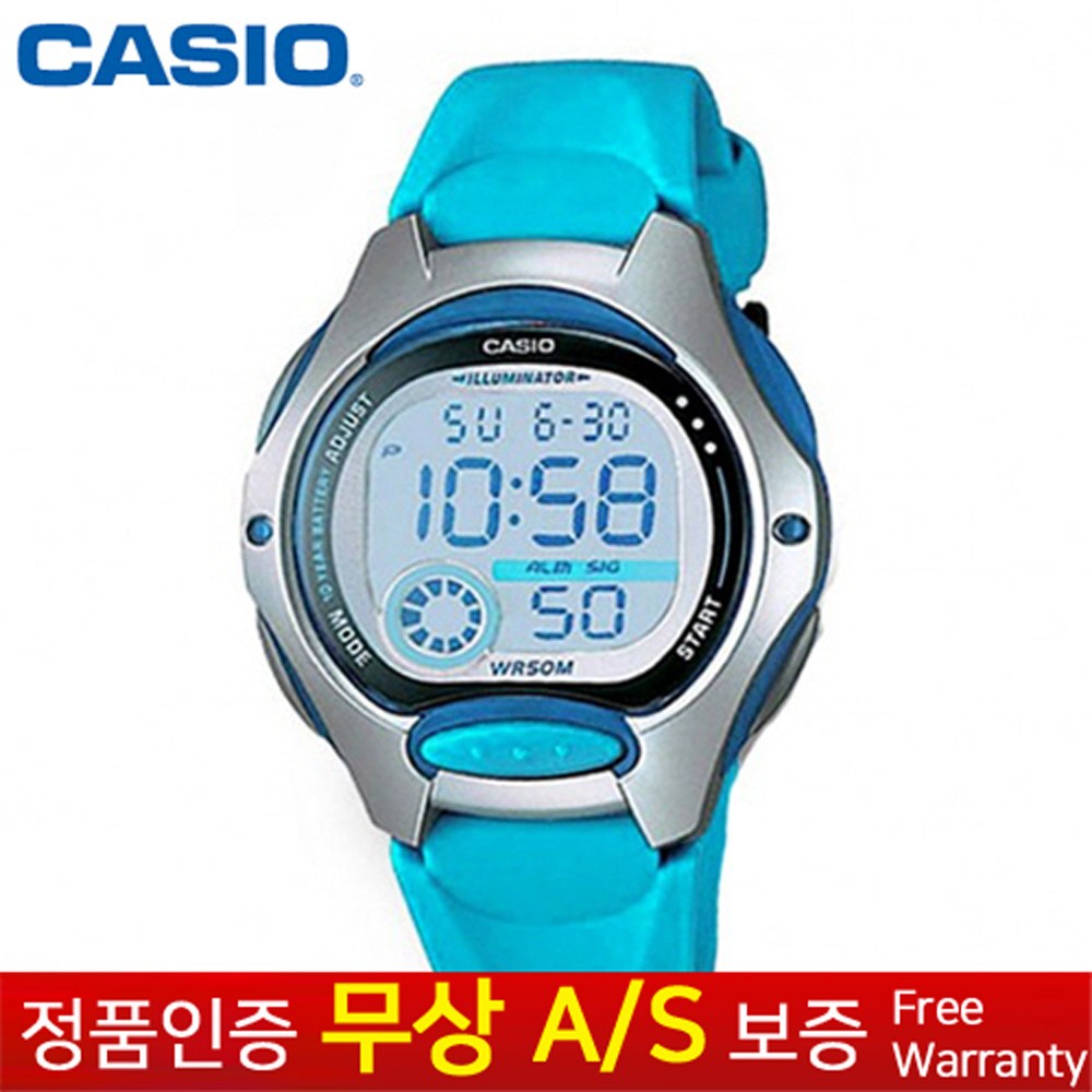 [CASIO 카시오][무상AS] 아동학생여자여성어린이 우레탄밴드 전자손목시계 LW-200-2B 42,900원