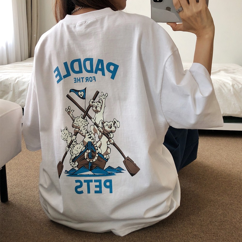 러브앤시티 국내생산 남녀공용 패들펫 반팔티 오버핏 티셔츠 박스티 유니크 빅사이즈 19,910원