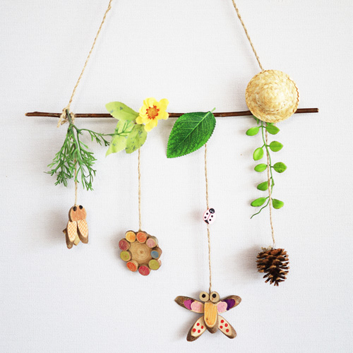 자연물 우드 모빌 / 만들기키트 미술활동 만들기수업 공예 방과후 DIY 모빌만들기 만들기재료 치매예방 만들기세트 돌봄교실 자연물 개별포장, 1세트 6,000원
