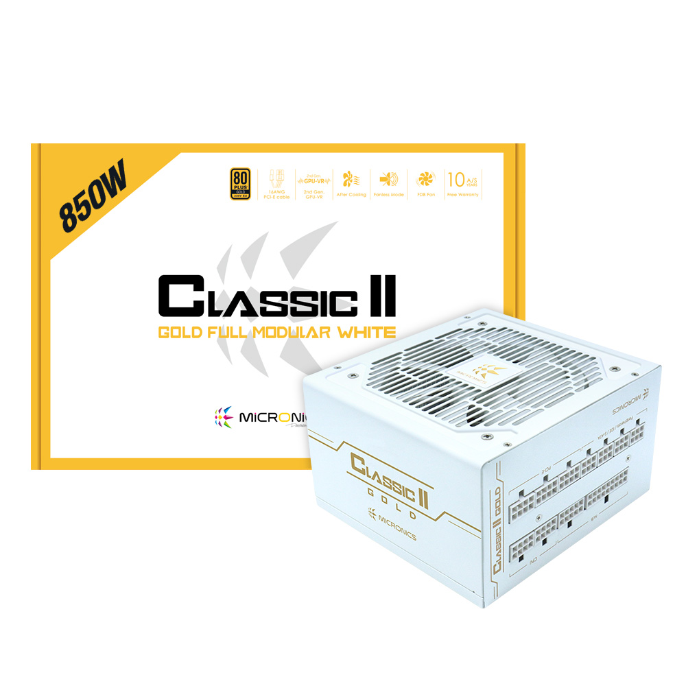 마이크로닉스 CLASSIC II GD 850W 80PLUS 230V EU Gold 풀모듈러 화이트 파워서플라이 151,500원