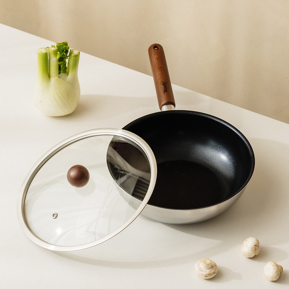 제이비홈 Woody 우디 IH 스텐 웍 궁중팬 (뚜껑포함), 1개, 24cm 54,900원