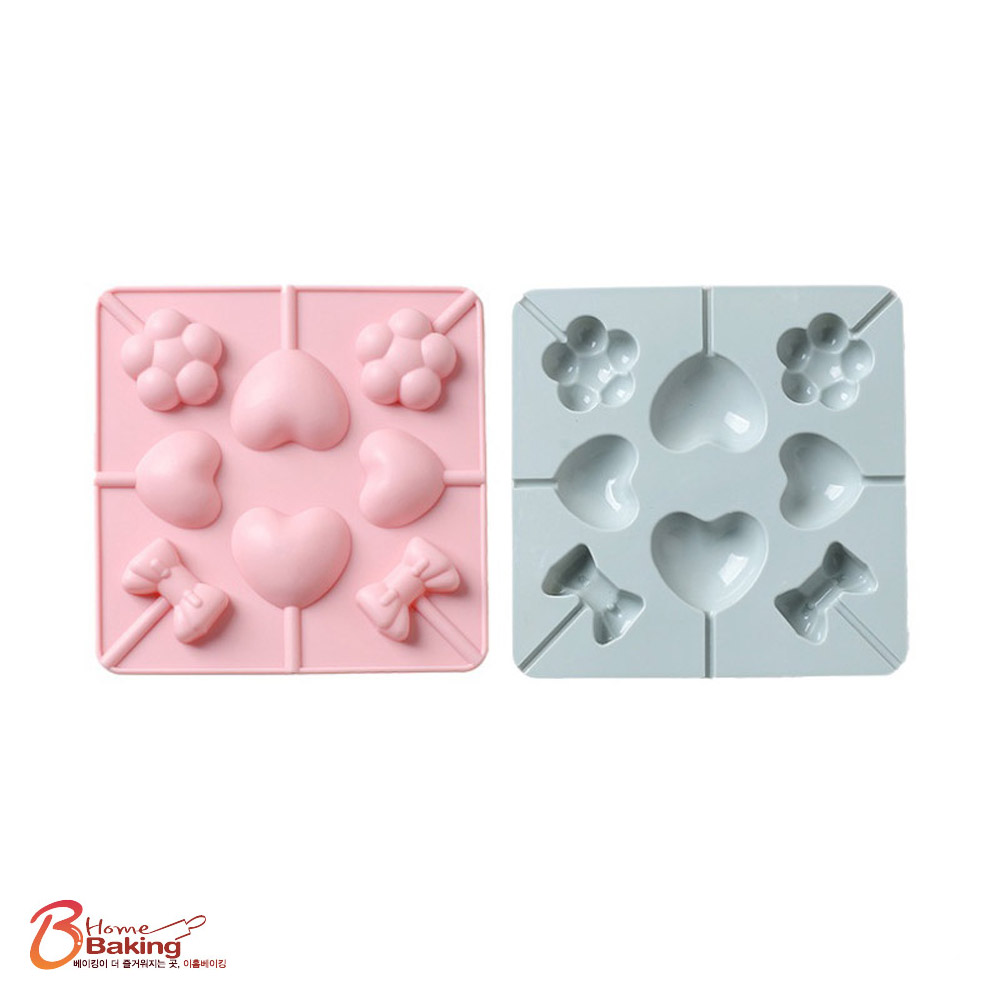 차칸쿡-실리콘롤리팝몰드 하트리본꽃8구 랜덤1개 3,500원