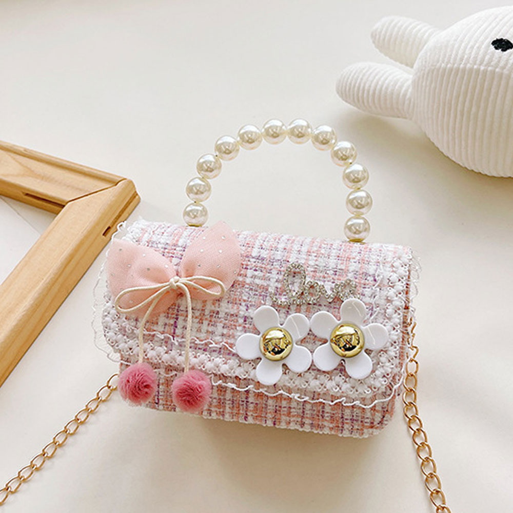 여아 핸드백 유아 공주 휴대폰 미니백 공주가방 핸드백 쉬폰 리본 트위드 여아 생일 선물 어린이날선물 11,900원