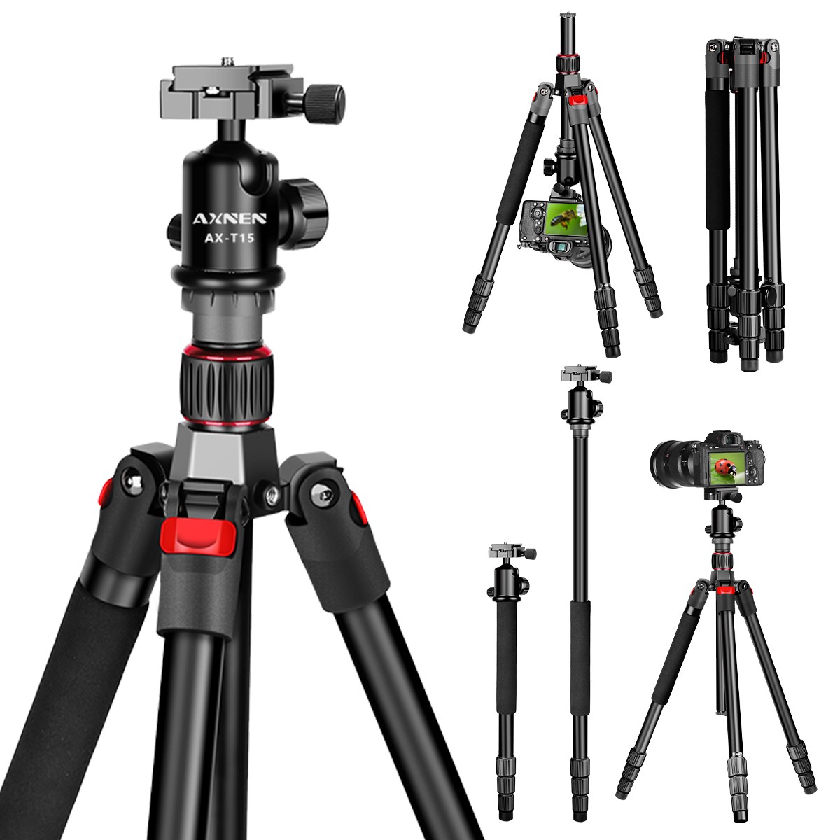 AXNEN 프리미엄 전문가용 카메라 스마트폰 삼각대+전용 파우치T15, 1개 52,000원