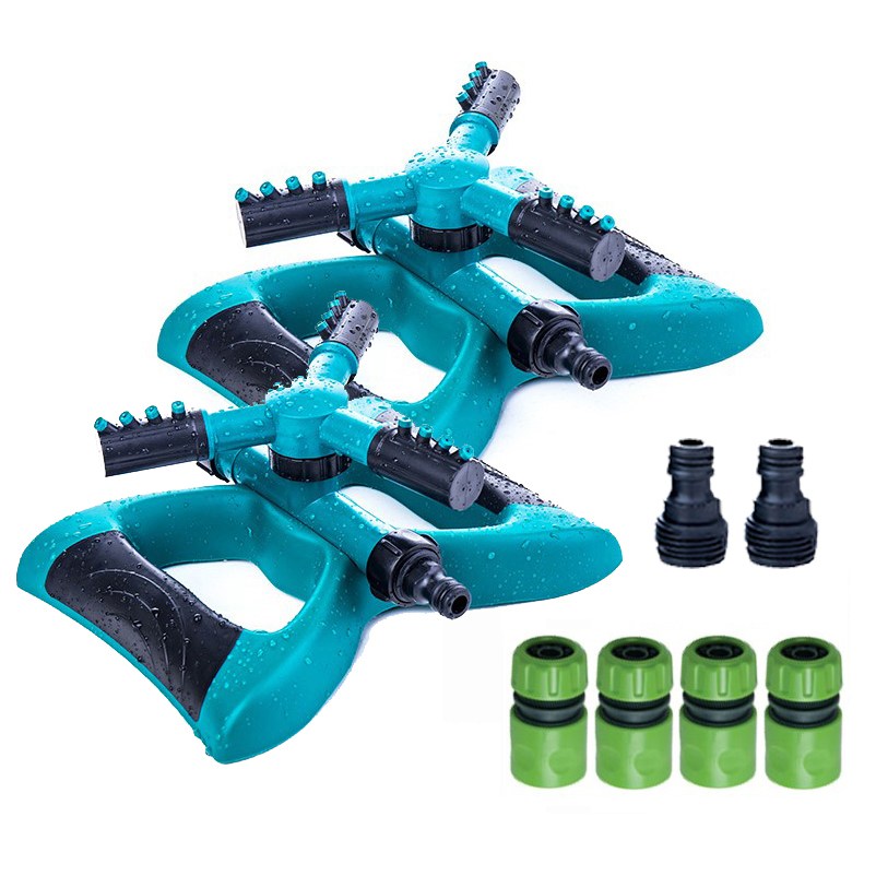 스프링쿨러 2종/독립형 연결형/자동물뿌리개/물뿌리개/360도 자동회전 스프링쿨러/물분사/잔디/정원/텃밭, 연결형2+호스커넥터4+암나사2, 2세트, 현재가 14,400원