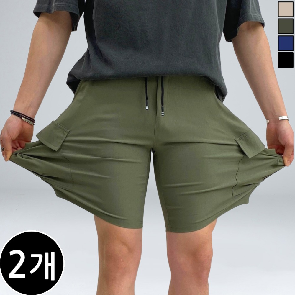 [1+1] 남녀공용 스판 밴딩 카고 반바지 (873-2) 39,800원