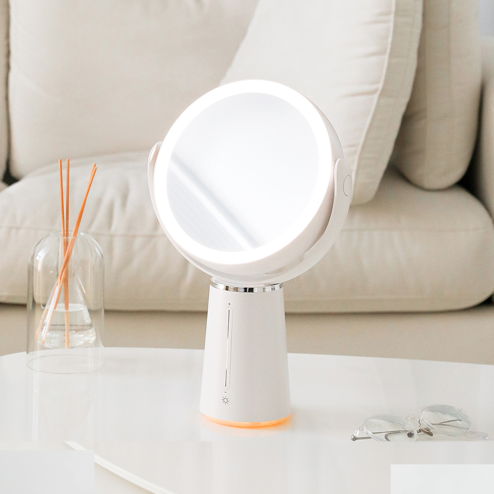 무아스 360도 회전 듀얼 무선 LED 거울, 화이트 43,460원