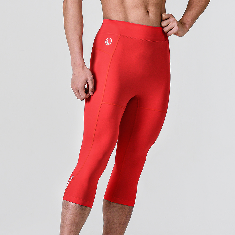 레스테 남자 필라테스복 레깅스 스킨랩 Chillex 7부 타이즈 플레어 레드 53,900원