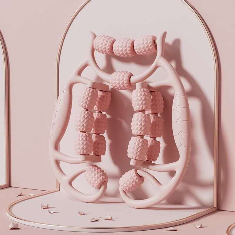 유니케이 롤러 마사지기 허벅지 종아리 다리알 혈액순환 안마기, 18개롤러 핑크, 1개 10,800원