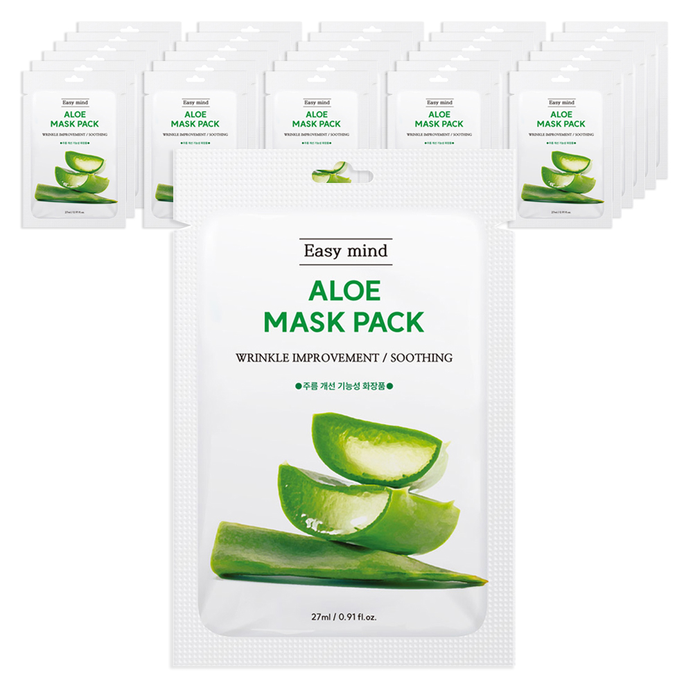 이지마인드 주름개선 마스크팩 알로에, 1개, 50개입 17,500원