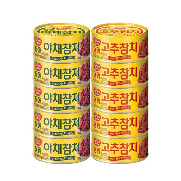 동원 야채참치 90g 5개+고추참치 90g 5개 21,100원