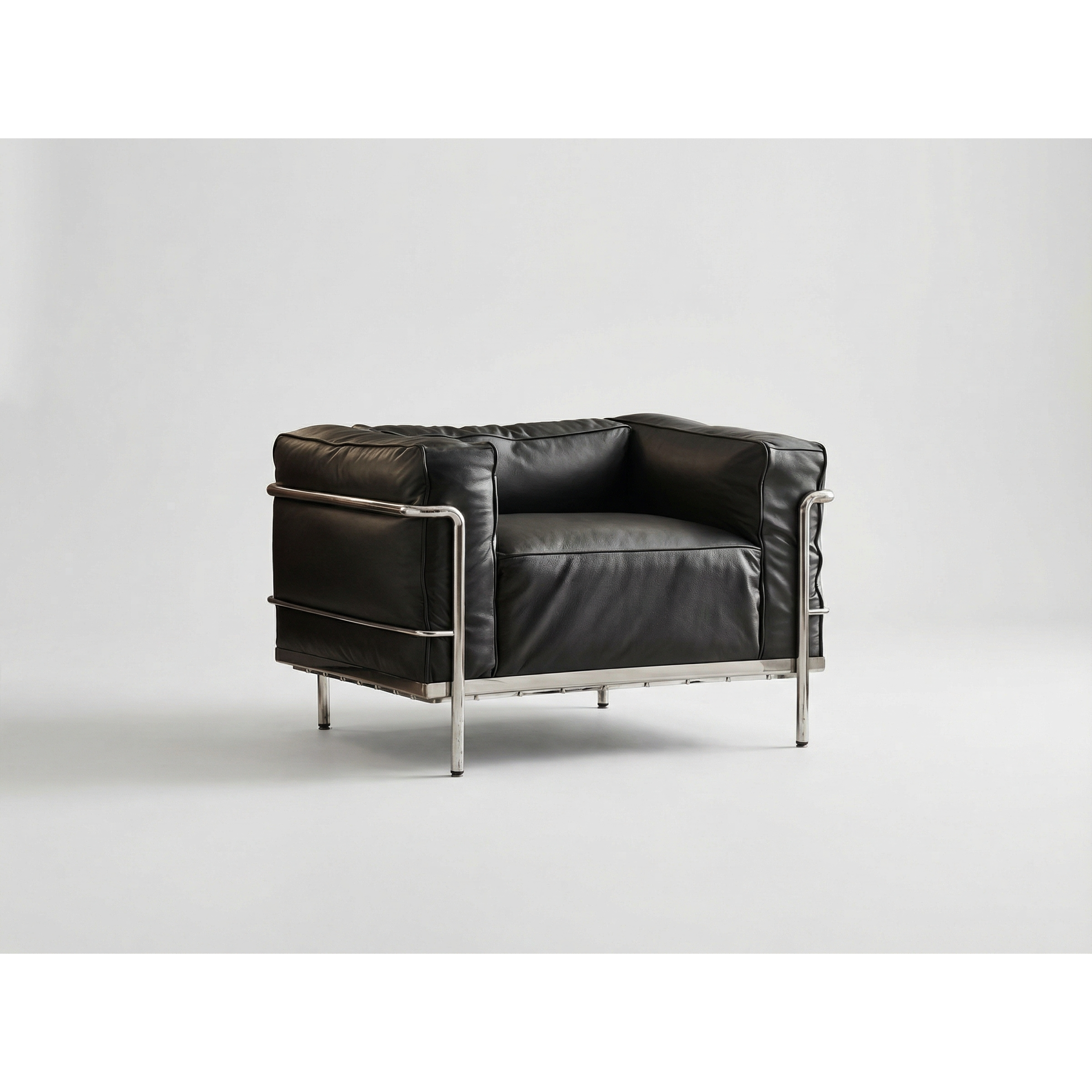 오비아 하이엔드 lc3 미드센추리 철제 프레임 가죽 소파 라운지 안락의자, 1인/안티스크래치 가죽/블랙 309,900원