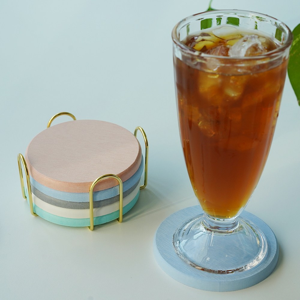 우드인 규조토 컵받침 세트 5p 11,500원