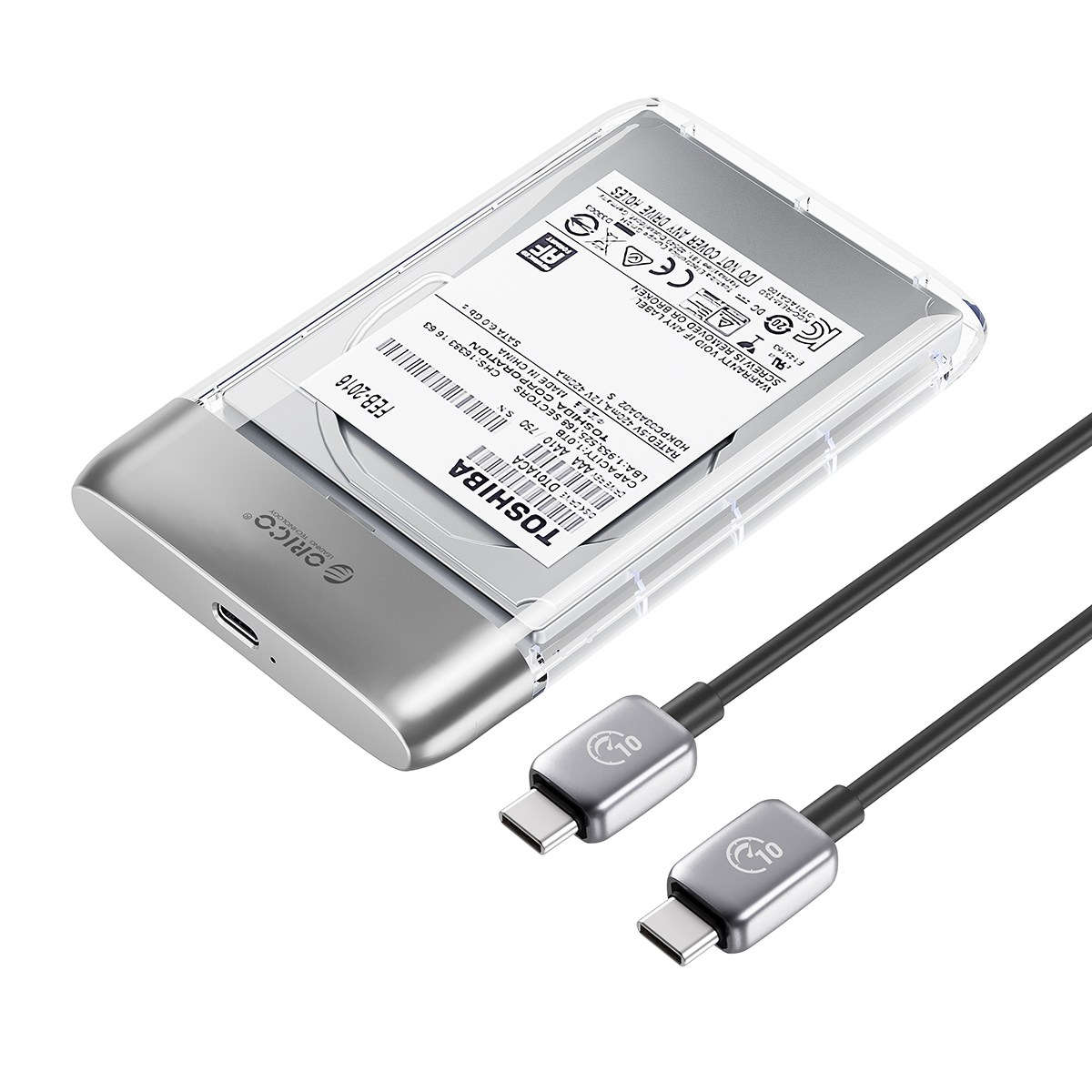 오리코 투명 Type-C 2.5형 SSD 외장하드케이스 TX25C3, TX25C3-GY, 1개 18,820원