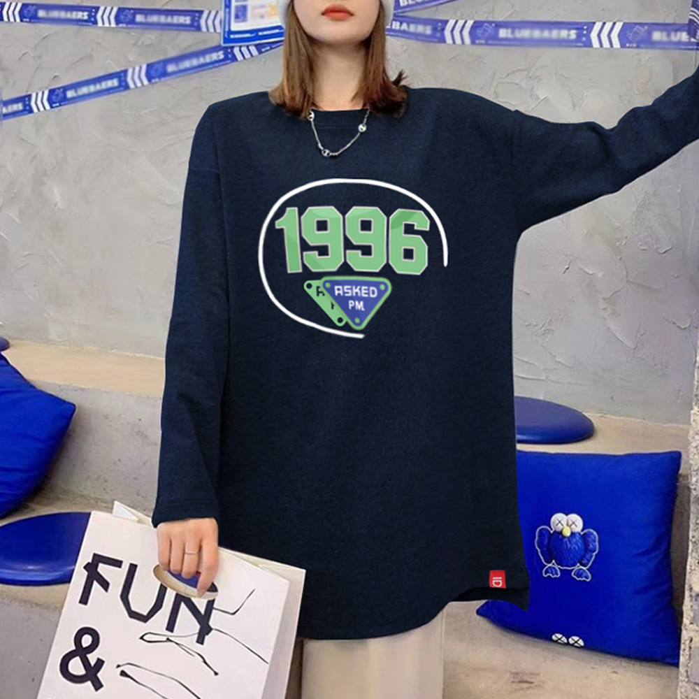 1996 여성 오버핏 기모 롱 티셔츠 옆트임 루즈핏 박시 빅사이즈 롱티셔츠 22,900원
