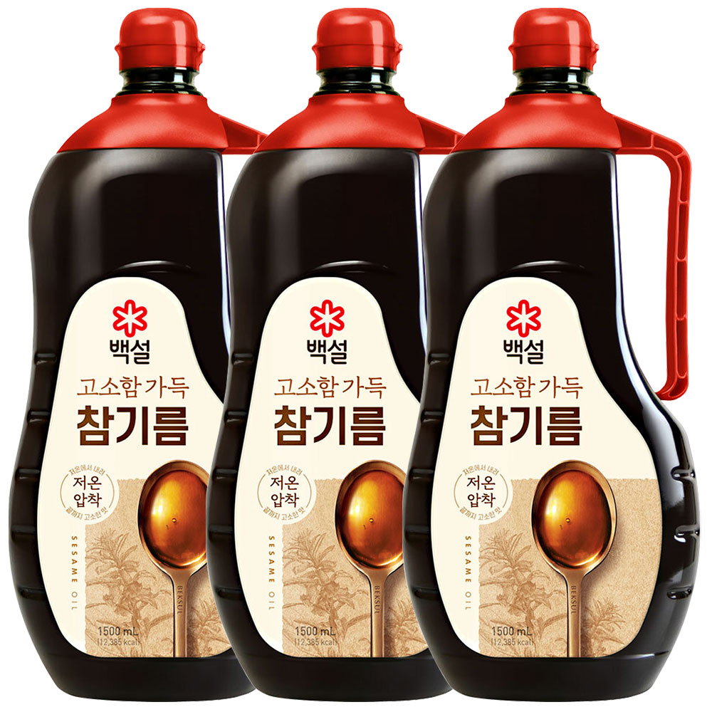 백설 고소함 가득 참기름, 1.5L, 3개 56,910원