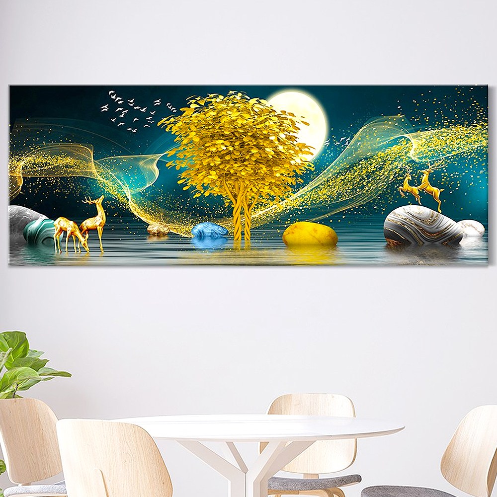 [인메이블] 돈들어오는 황금 돈나무 그림 거실 풍수 인테리어 대형 와이드 캔버스 액자 집들이 개업 선물 67,100원